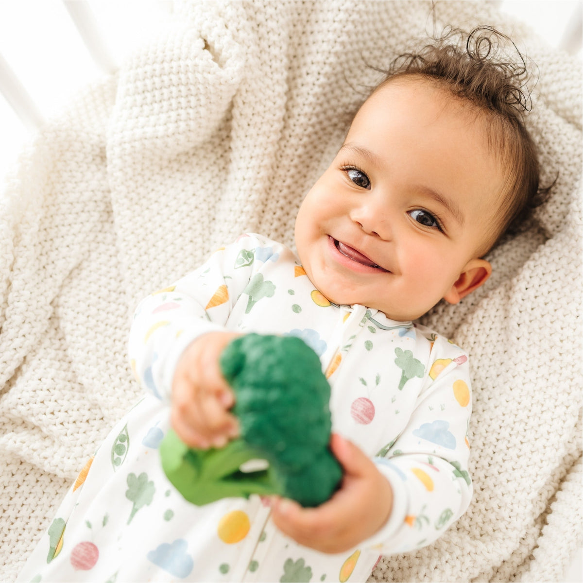 Eat your Veggies! Zip Footie - Magnolia BabyFootie