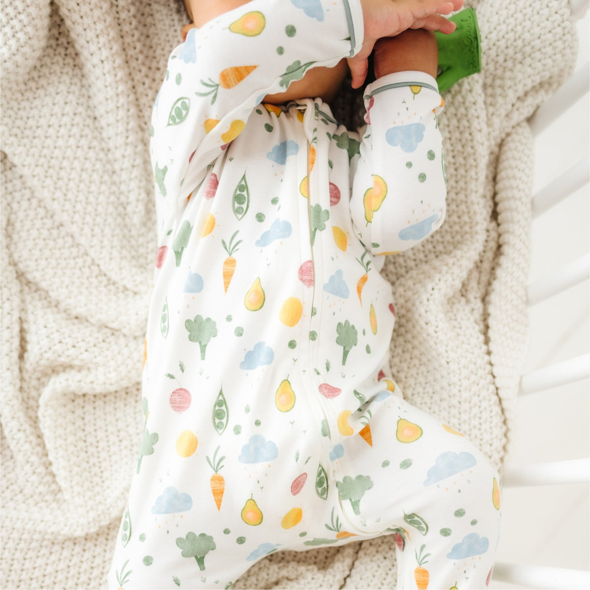 Eat your Veggies! Zip Footie - Magnolia BabyFootie