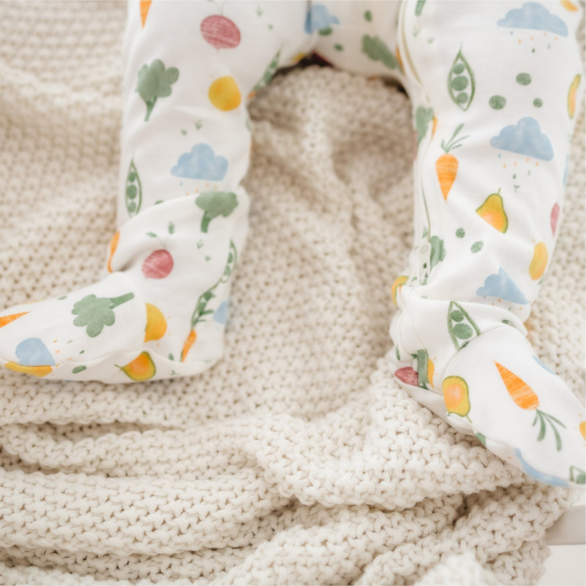 Eat your Veggies! Zip Footie - Magnolia BabyFootie