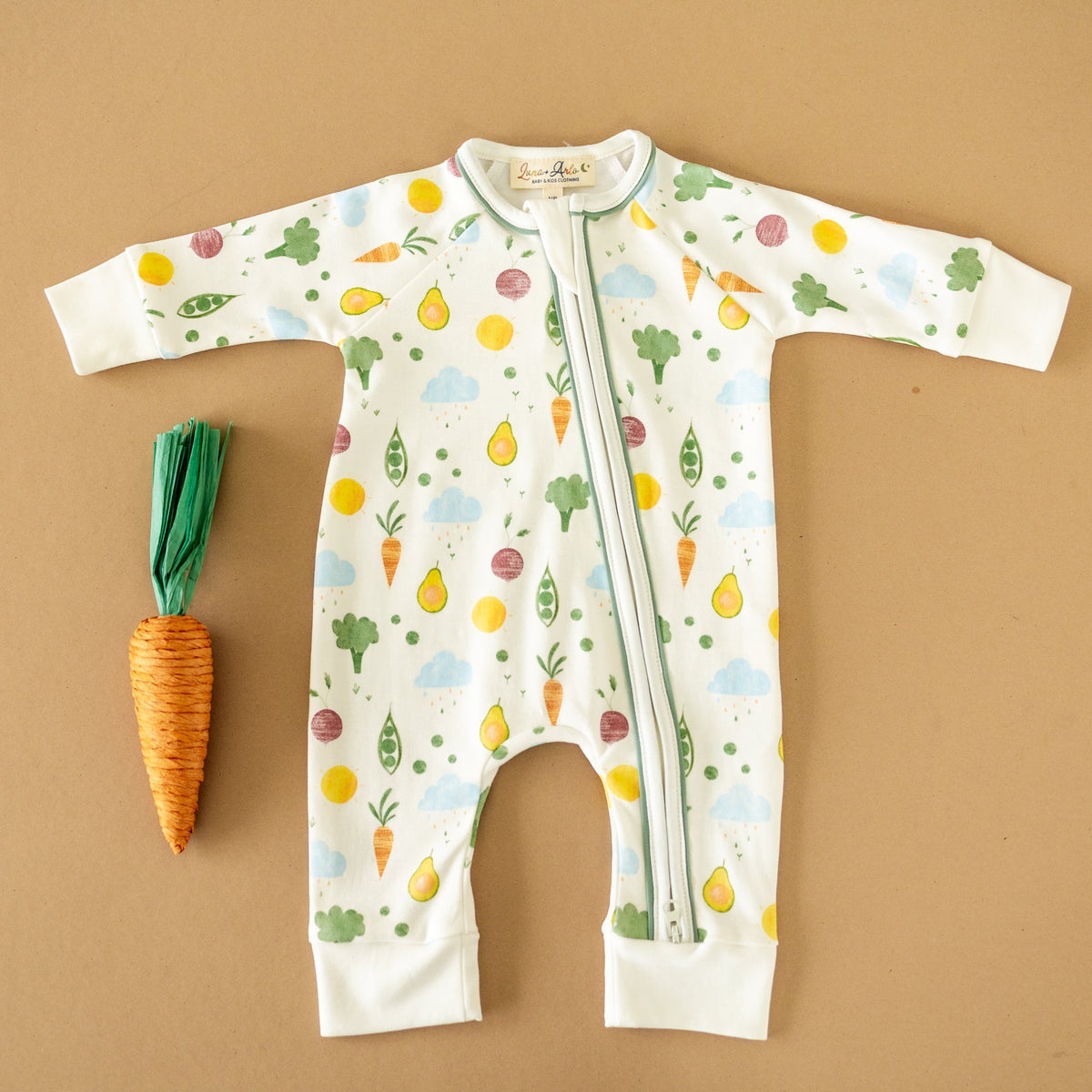 Eat your Veggies! Zip Playsuit - Magnolia BabyPlaysuit