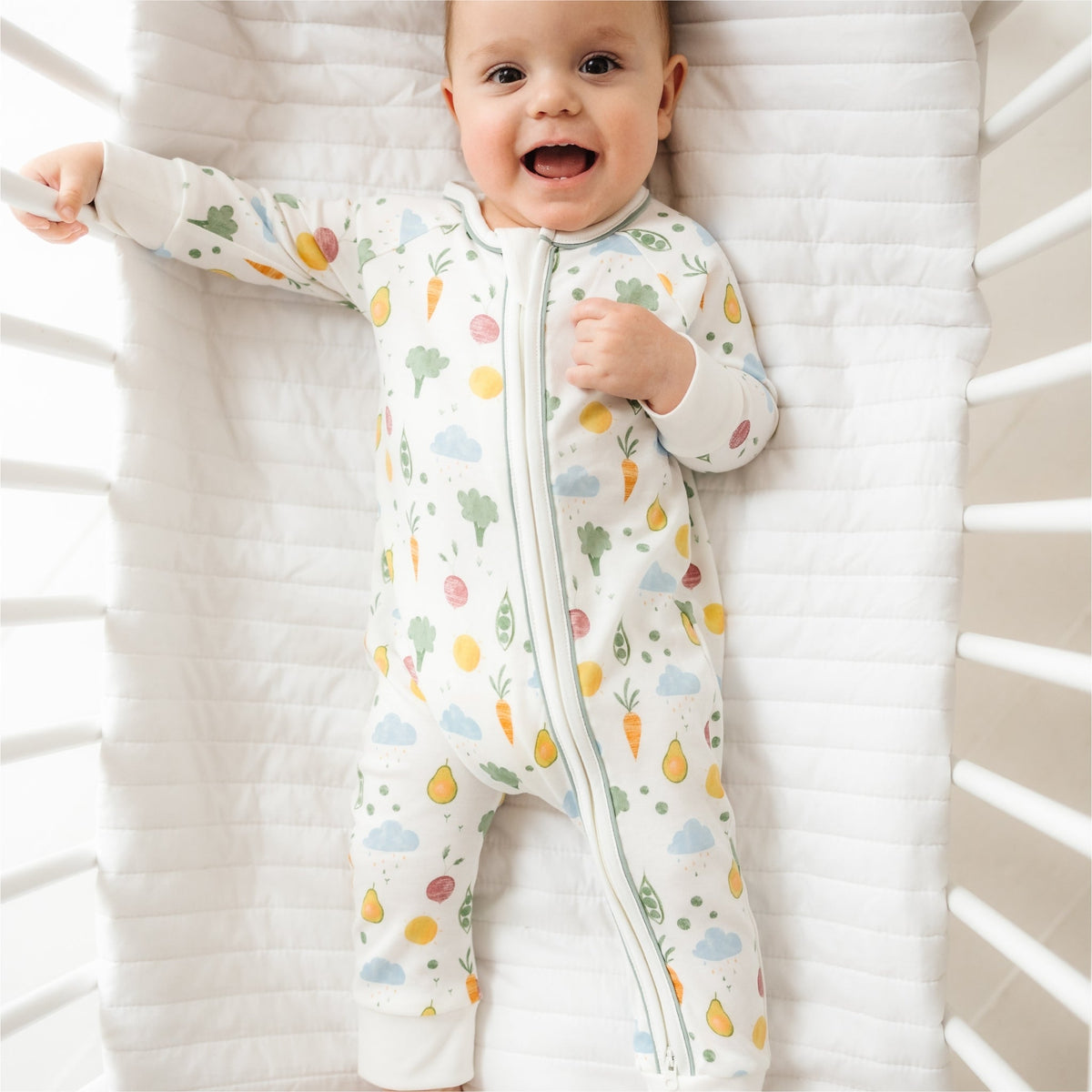 Eat your Veggies! Zip Playsuit - Magnolia BabyPlaysuit