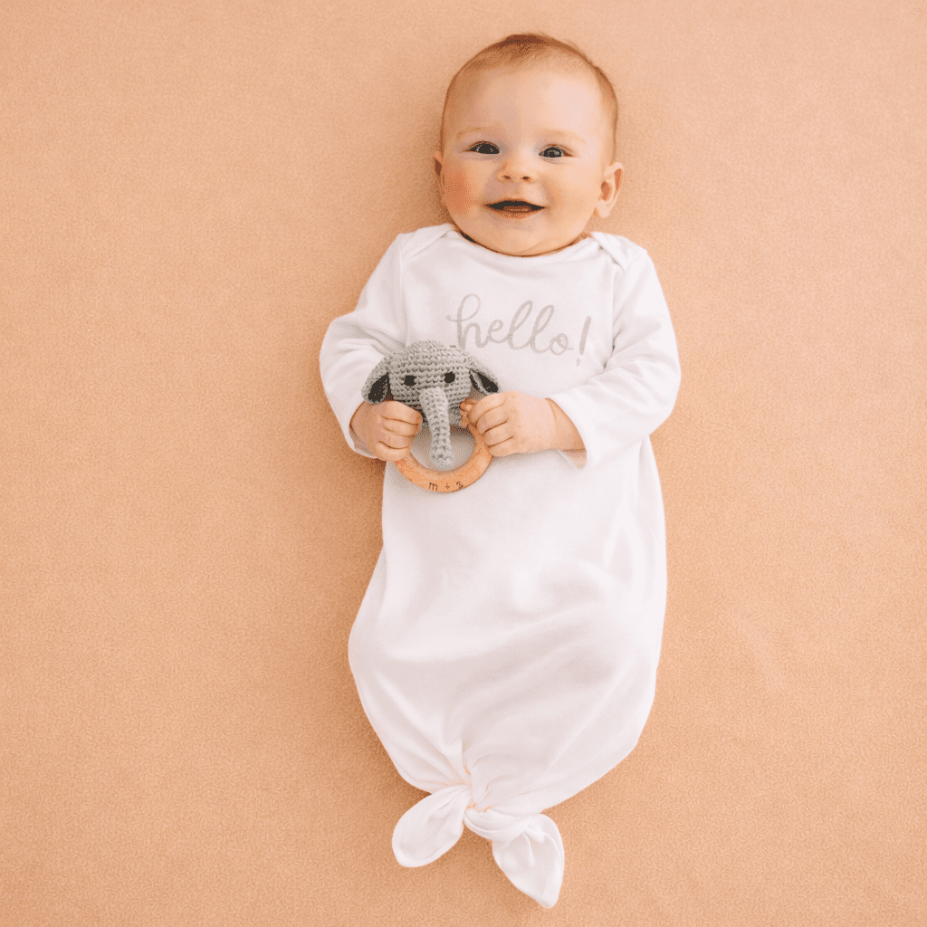 Elephant Hand Crochet Rattle - Magnolia BabyTeether