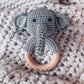 Elephant Hand Crochet Rattle: Grey - Magnolia Baby