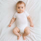 Essentials Bodysuit - White with Pink Trim