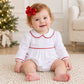 Magnolia Baby_Essentials Collared Ruffle Long Sleeve Girl Bubble - White with Red_1
