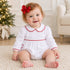 Magnolia Baby_Essentials Collared Ruffle Long Sleeve Girl Bubble - White with Red_1