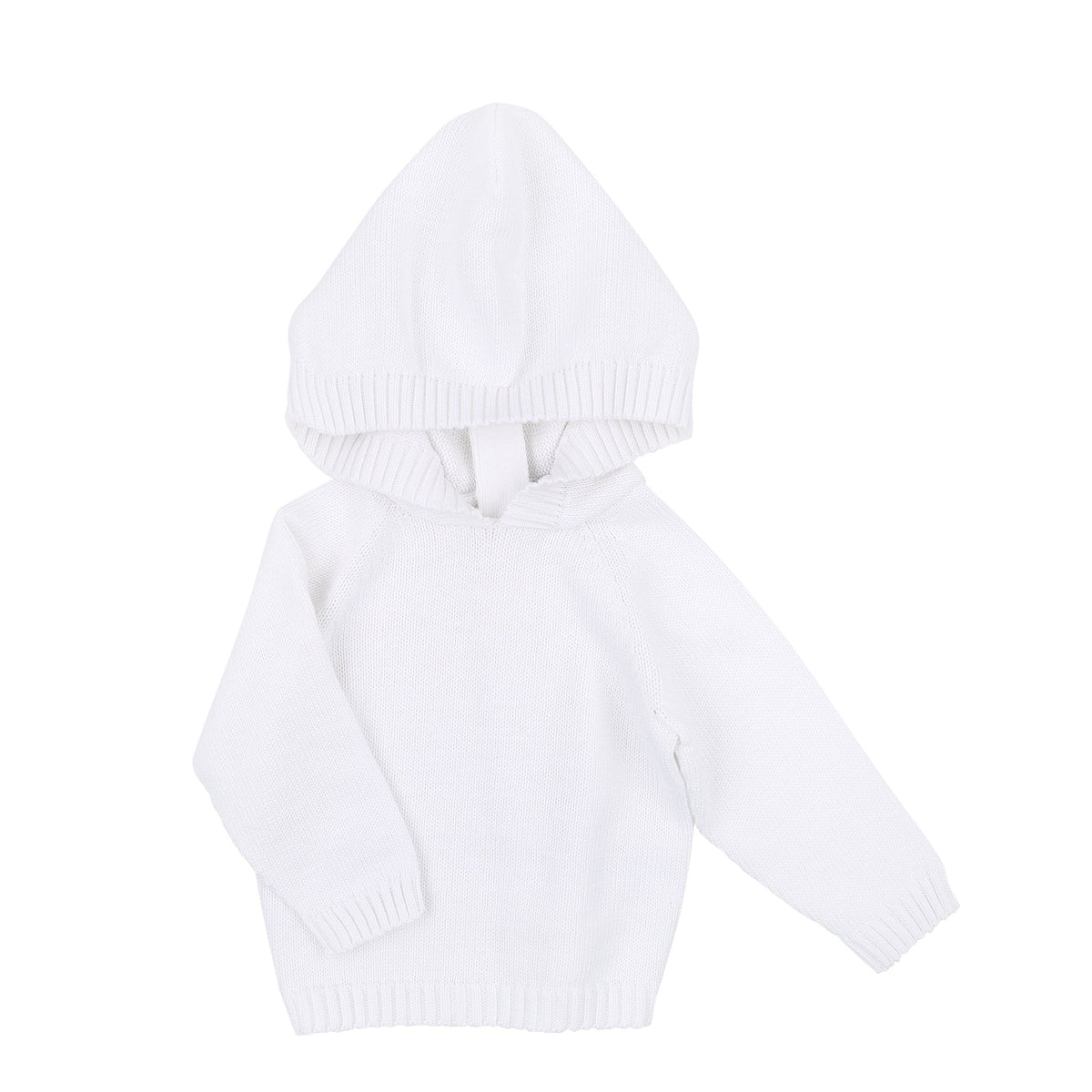 Essentials Knits White Hooded Zip Pullover - Magnolia BabyKnits