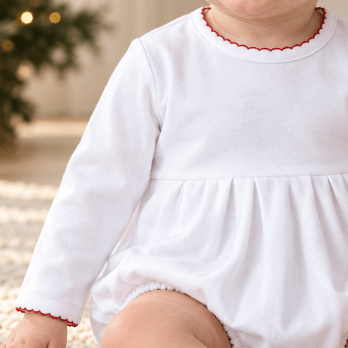 Magnolia Baby_Essentials Long Sleeve Boy Bubble - White with Red_2