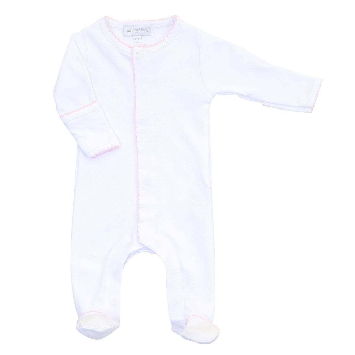 Essentials Pink Trim Footie - Magnolia BabyFootie
