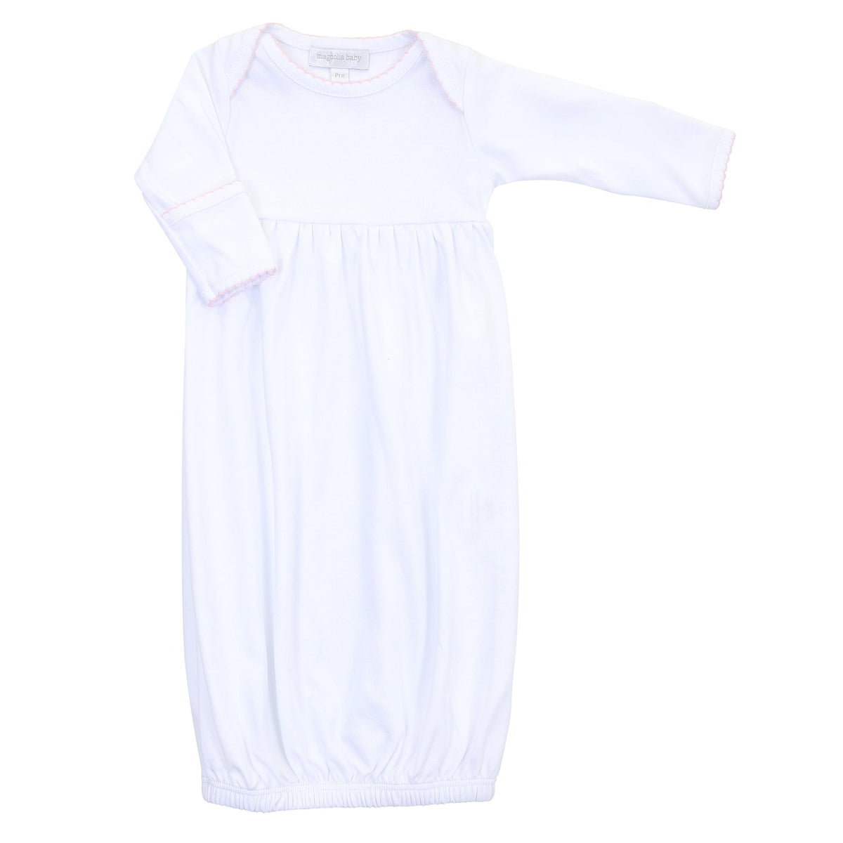 Essentials Pink Trim Gown - Magnolia BabyGown