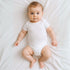 Essentials Short Sleeve Bodysuit with Pink Trim - Magnolia BabyBodysuit