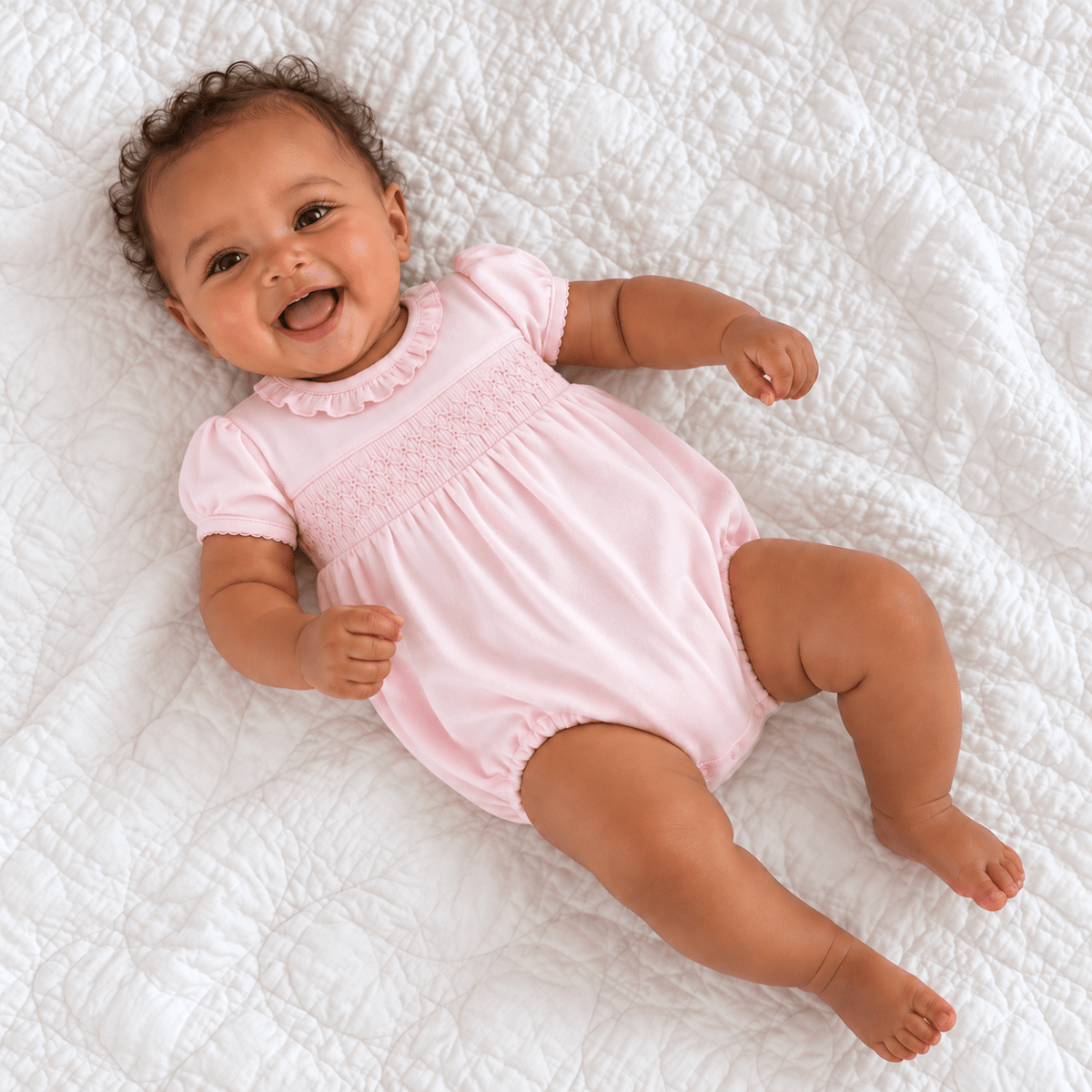 Magnolia Baby_Essentials Smocked Bubble - Pink_1