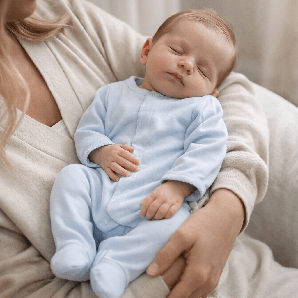 Essentials Solid Blue Footie - Magnolia BabyFootie