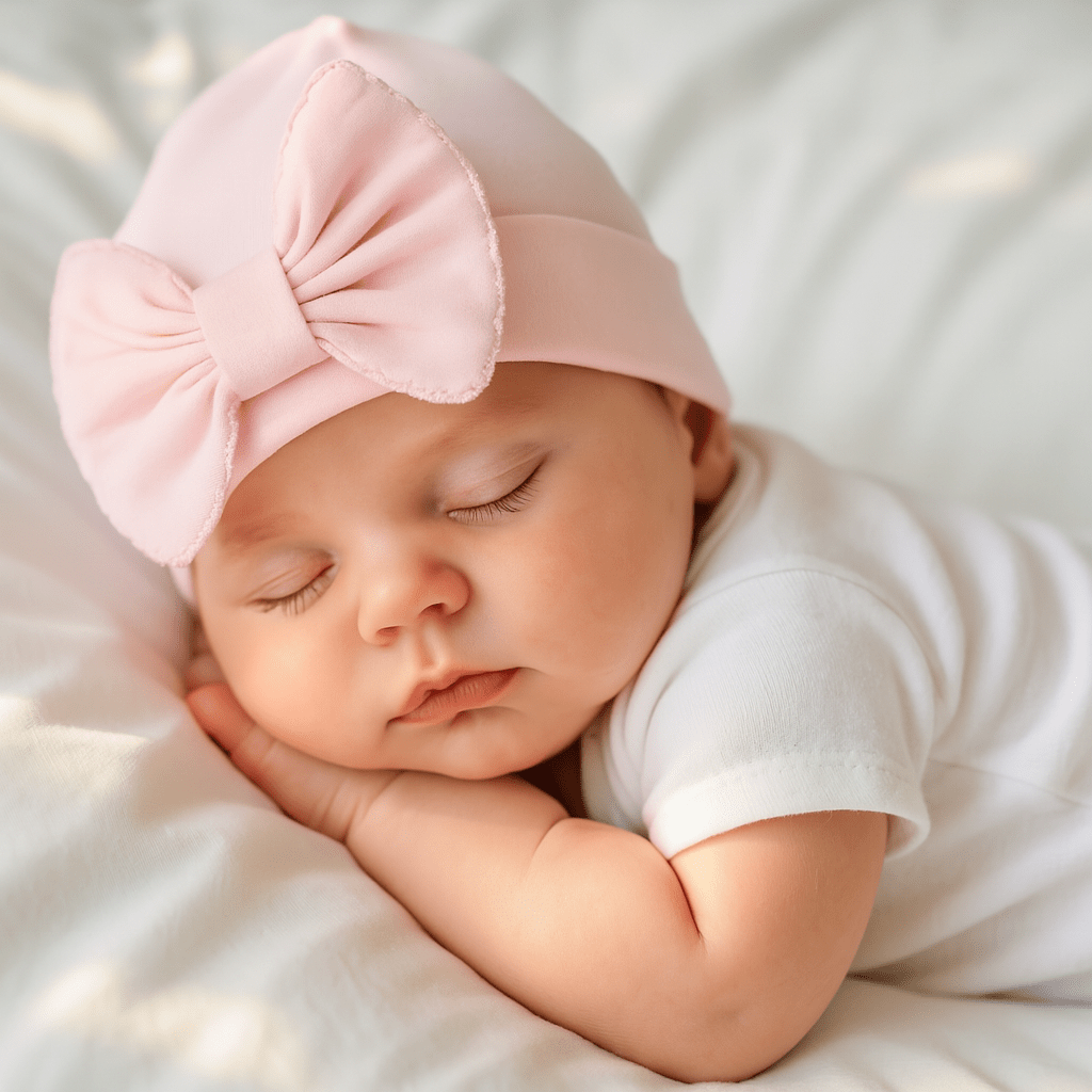 Essentials Solid Bow Hat - Pink - Magnolia BabyHat