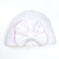Essentials Solid Bow Hat - White Pink - Magnolia BabyHat