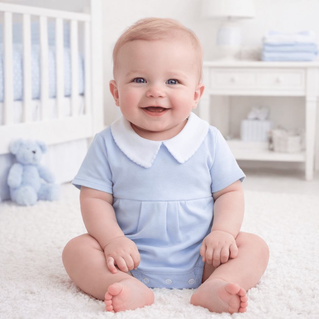 Essentials Solid Collared Bubble - Blue - Magnolia BabyBubble