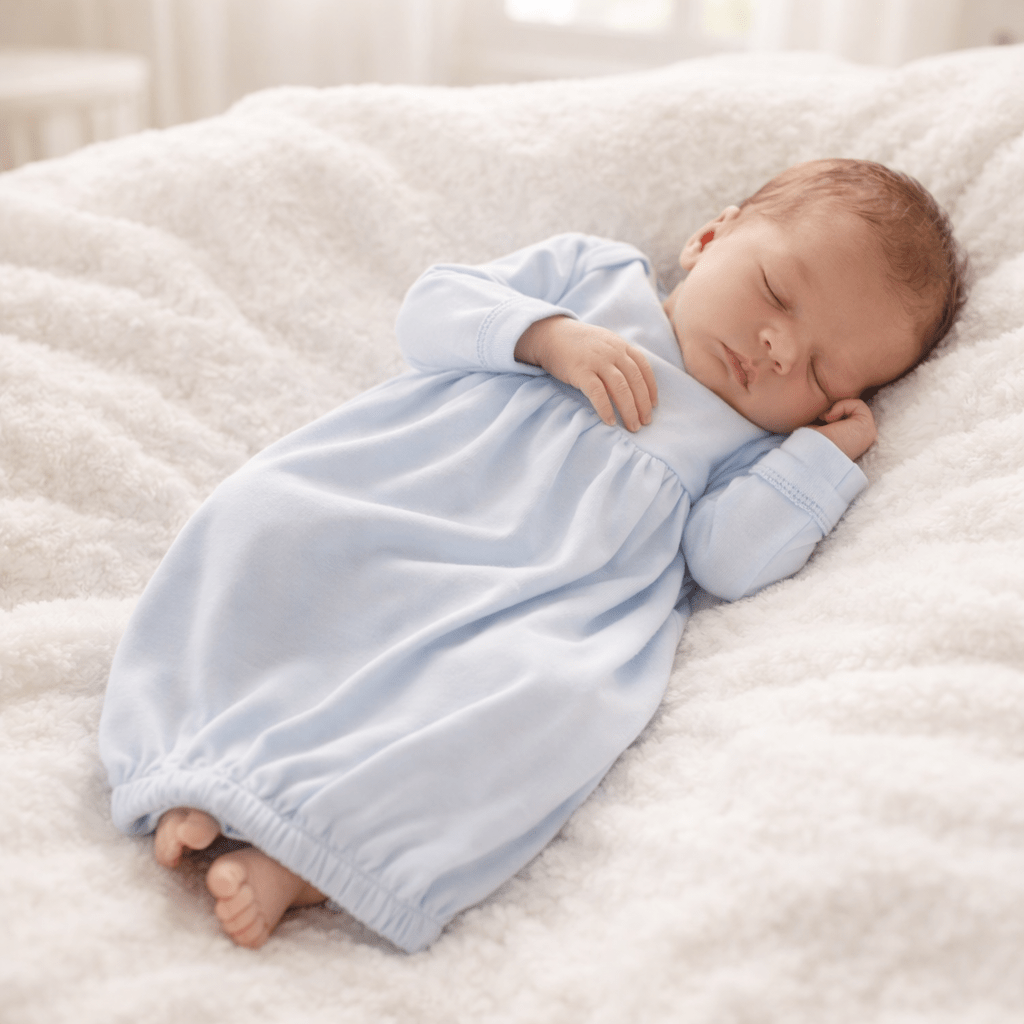 Essentials Solid Gown - Blue - Magnolia BabyGown