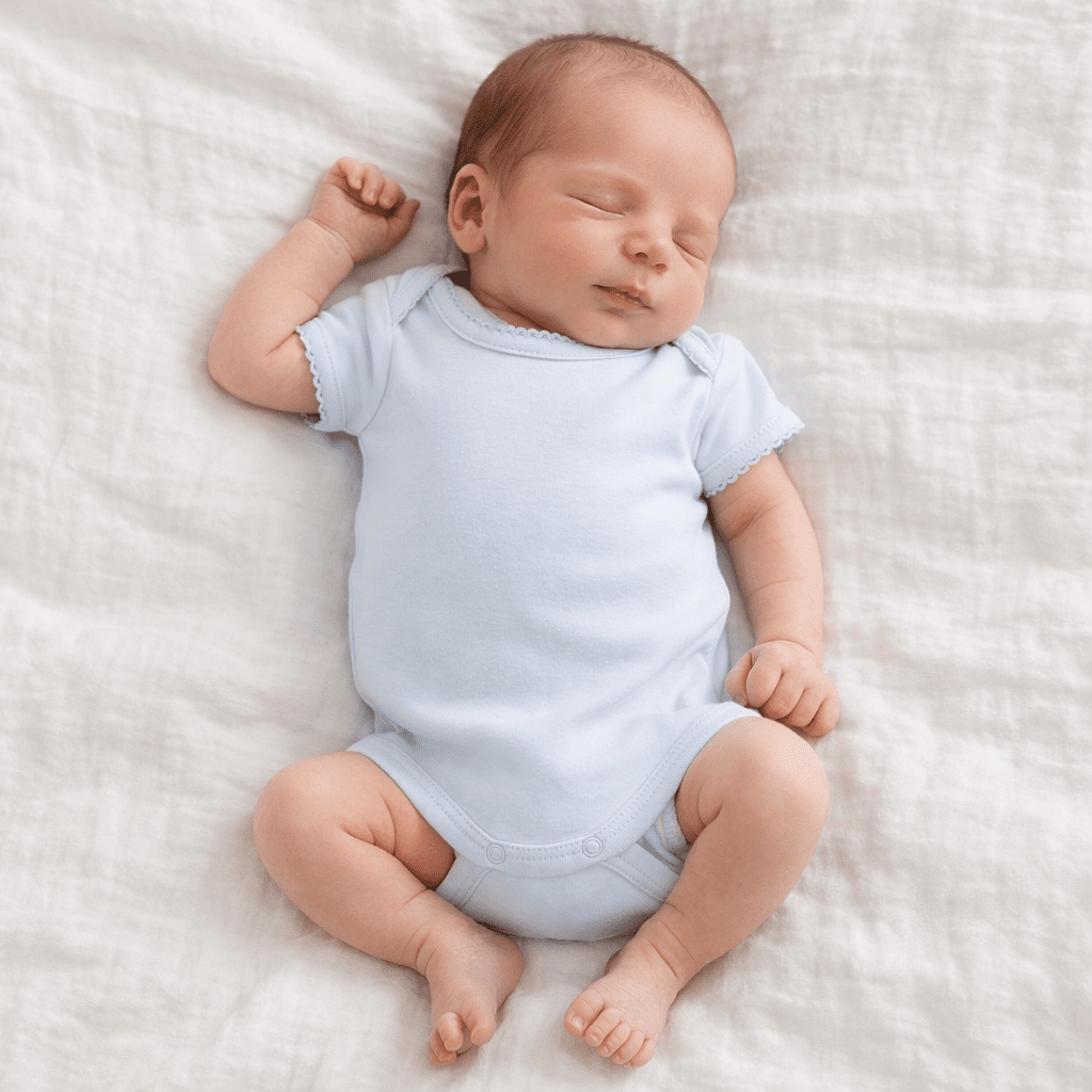 Essentials Solid Short Sleeve Bodysuit - Blue - Magnolia BabyBodysuit