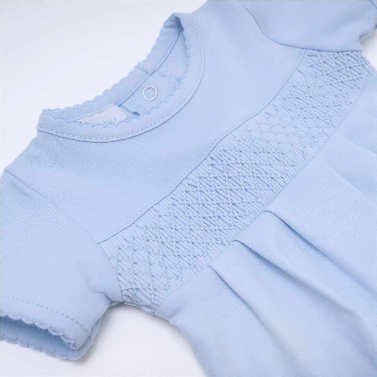 Essentials Solid Smocked Bubble - Blue - Magnolia BabyBubble