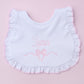 Essentials White Bib with Pink Ruffle - Magnolia BabyBib