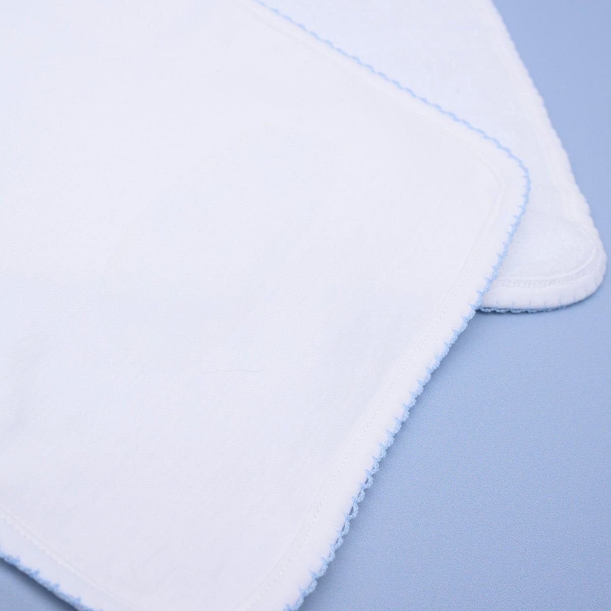 Essentials White Burp Cloth with Blue Trim - Magnolia BabyBurp Cloth