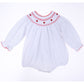 Eve Classics Bishop Long Sleeve Bubble - White Red - Magnolia BabyBubble