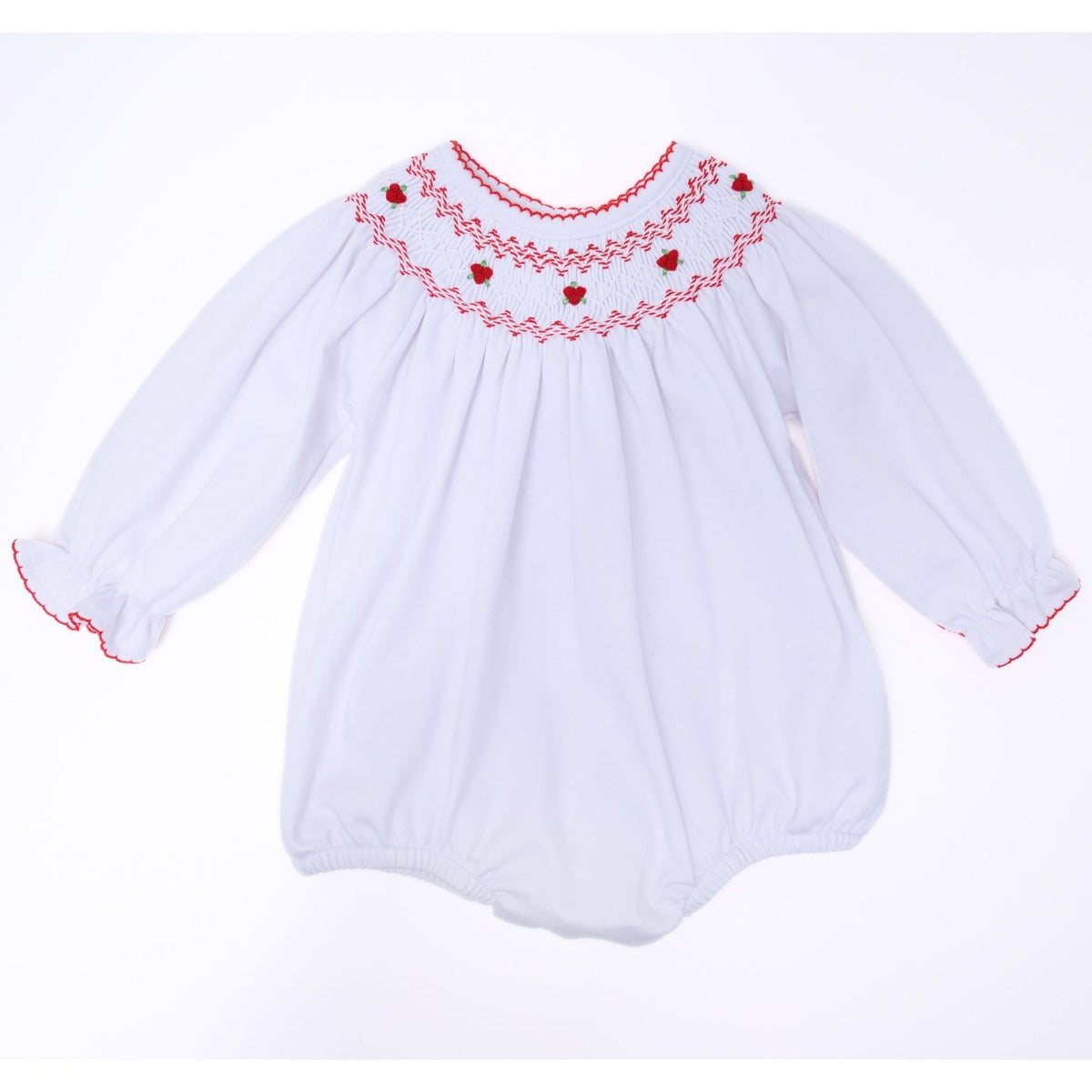 Eve Classics Bishop Long Sleeve Bubble - White Red - Magnolia BabyBubble