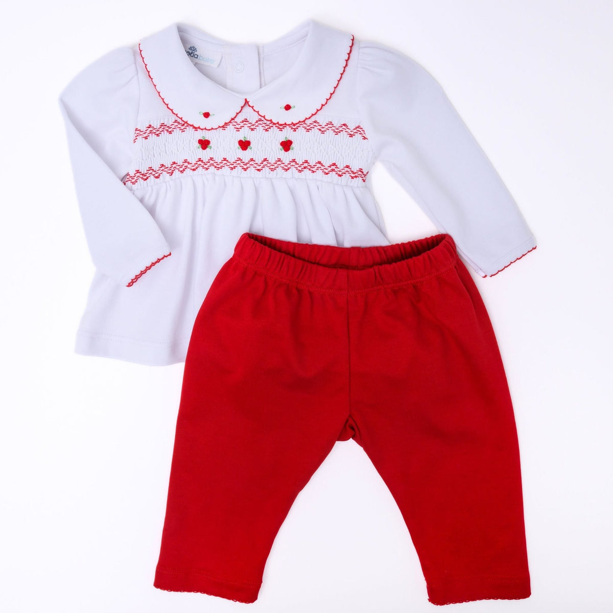 Eve Classics Smocked Girl Pant Set - Red - Magnolia Baby2pc Pant Set