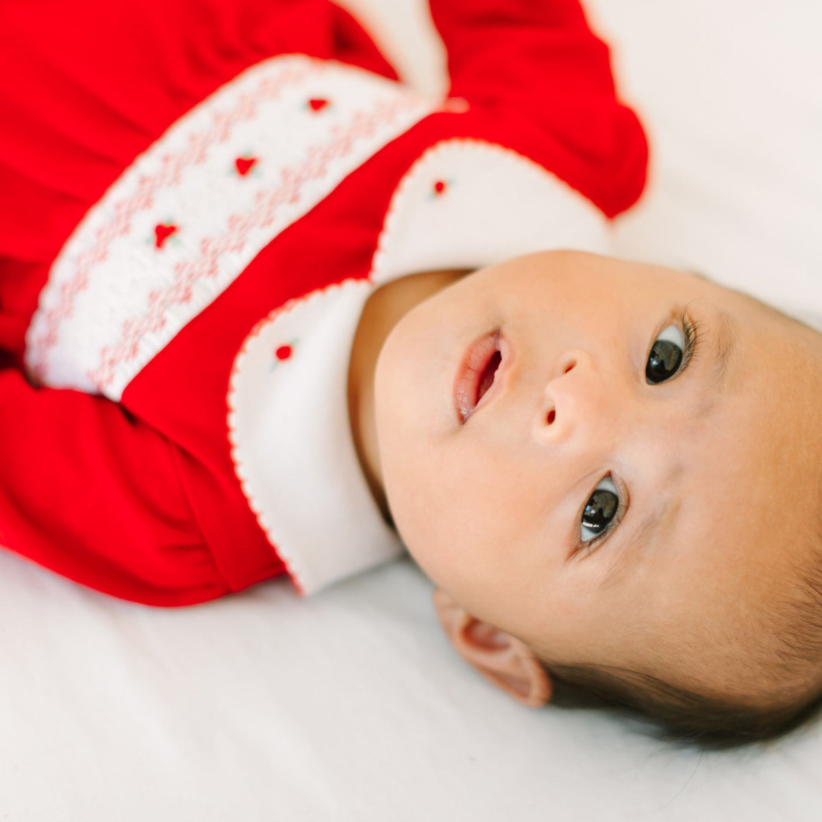 Eve Classics Smocked Long Sleeve Girl Bubble - Red - Magnolia BabyBubble