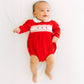 Eve Classics Smocked Long Sleeve Girl Bubble - Red - Magnolia BabyBubble