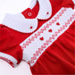 Eve Classics Smocked Short Sleeve Girl Bubble - Red - Magnolia BabyBubble