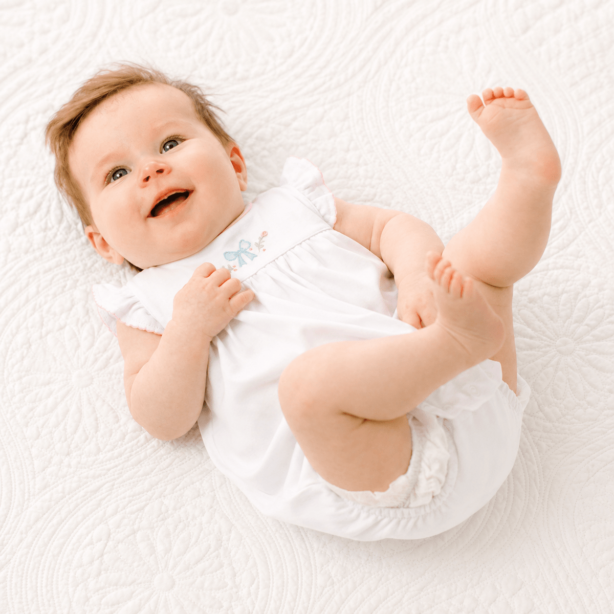 Evelyn's Classics Hand - Embroidered Bubble - Magnolia BabyBubble