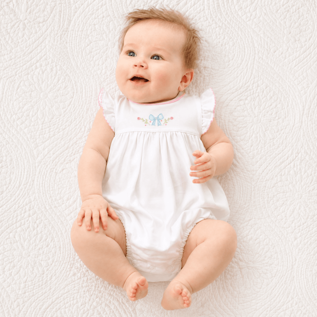 Evelyn's Classics Hand - Embroidered Bubble - Magnolia BabyBubble