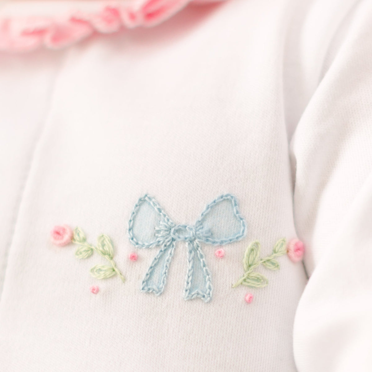 Evelyn's Classics Hand - Embroidered Ruffle Footie - Magnolia BabyFootie