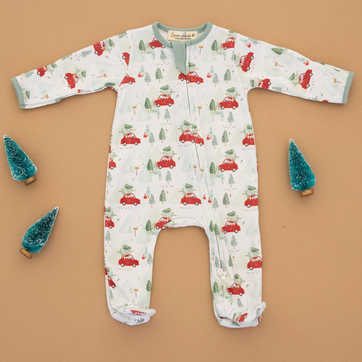 Luna and Arlo_Evergreen Express Zip Footie_5