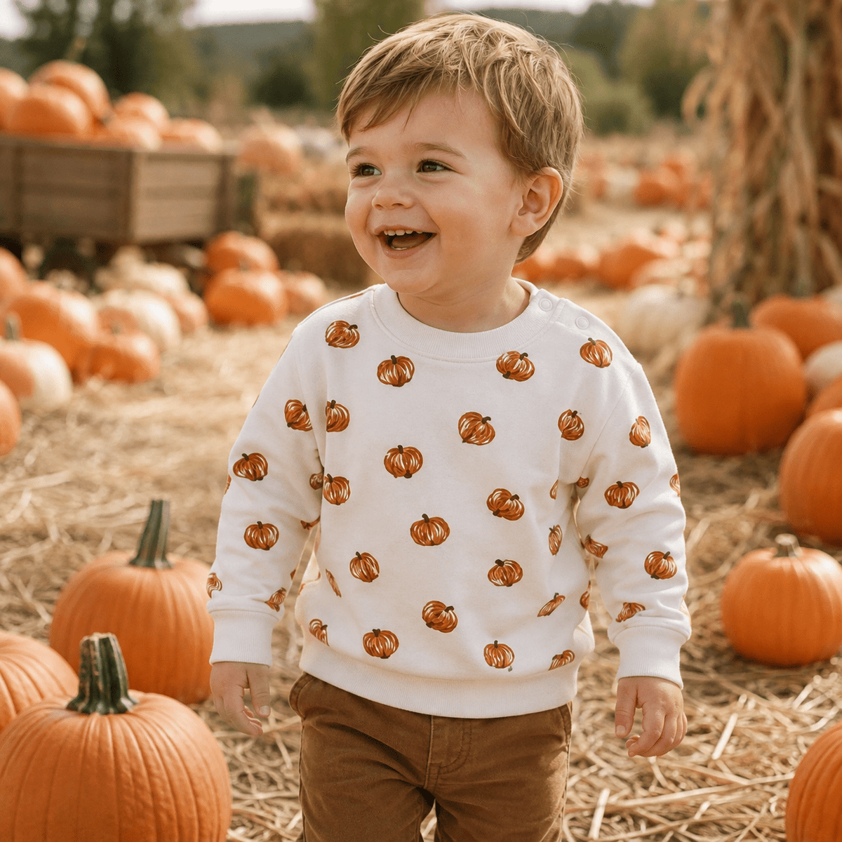 Makemake Organics_Fleece Sweatshirt - Pumpkin_1