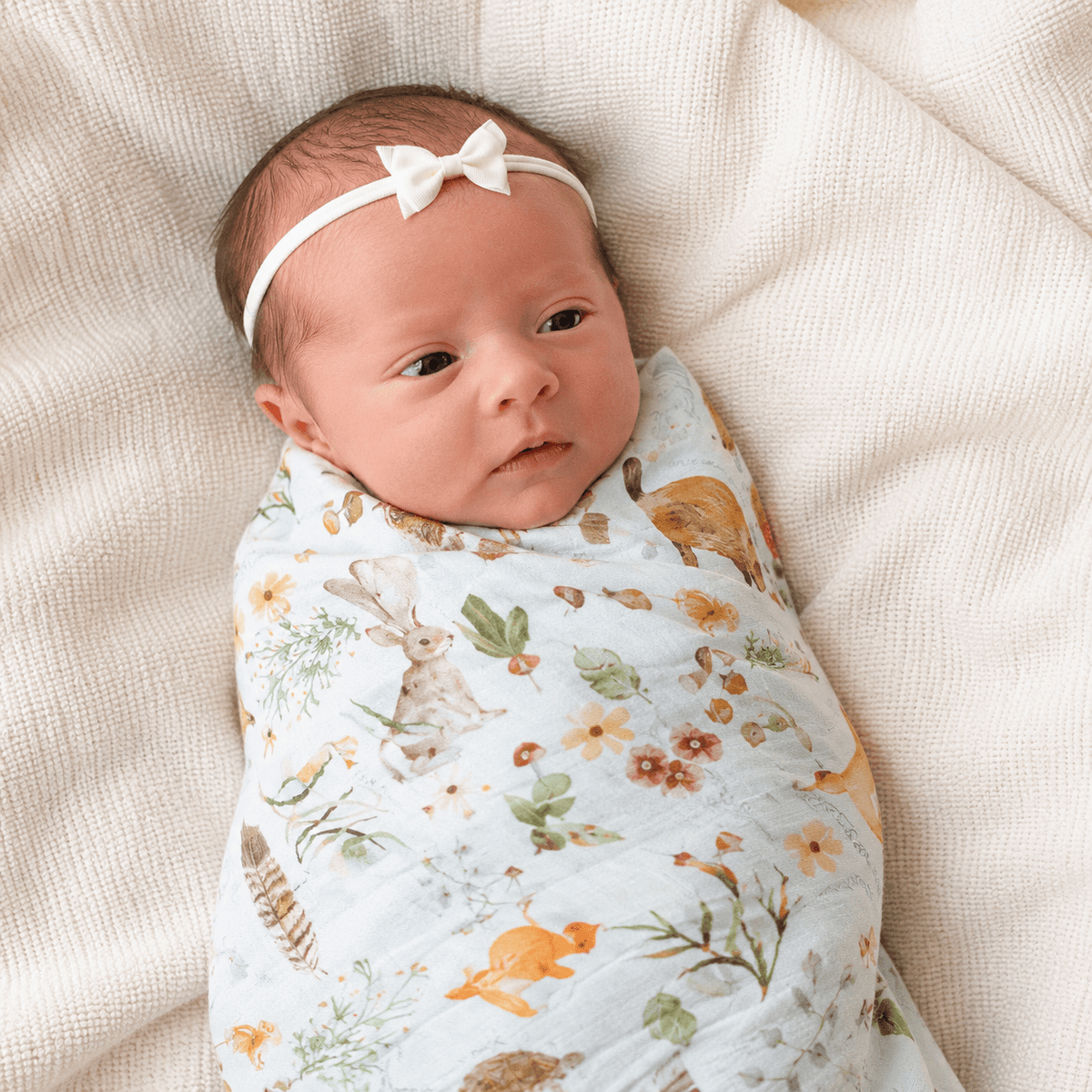1canoe2 | One Canoe Two Paper Co._Flora & Fauna Baby Swaddle_2