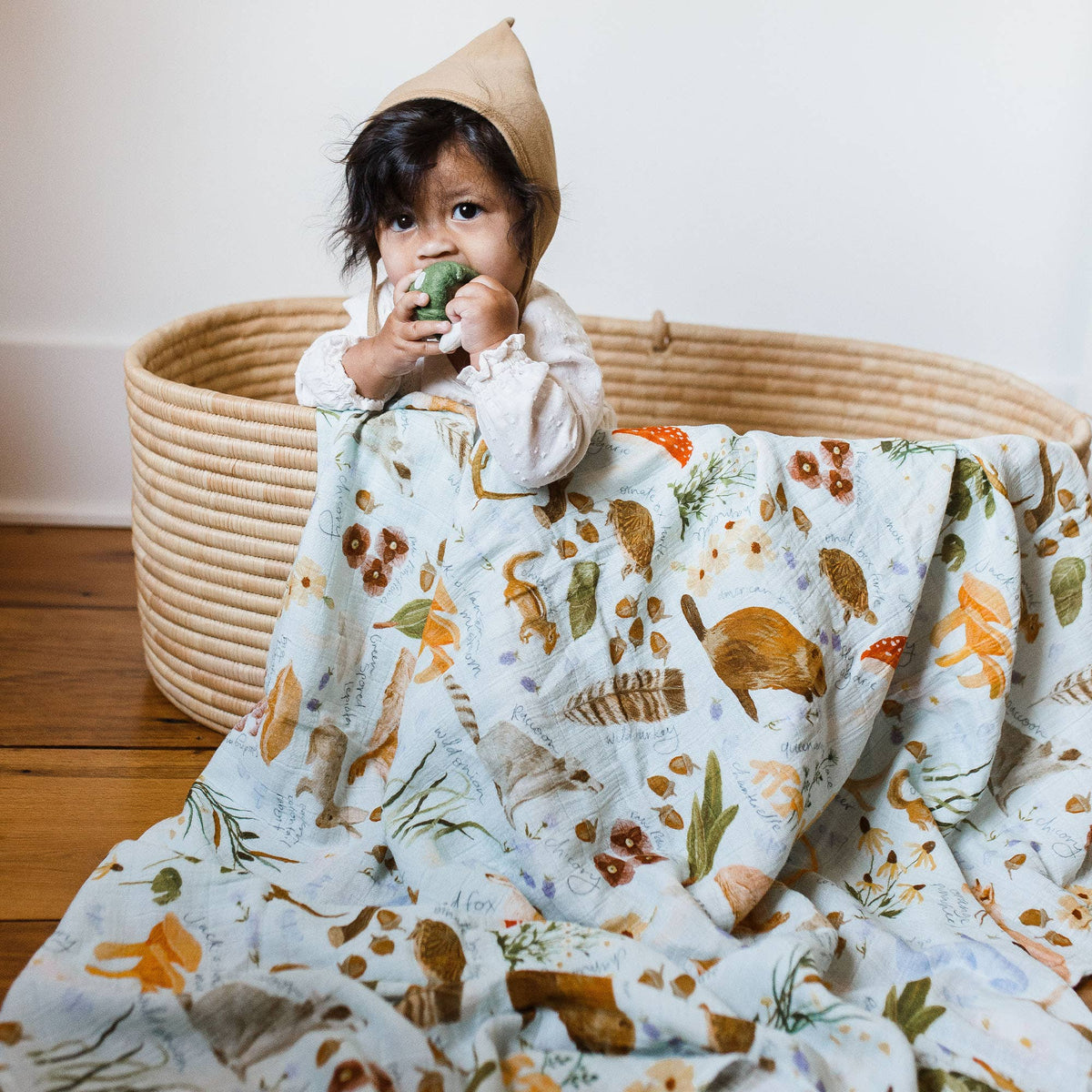 1canoe2 | One Canoe Two Paper Co._Flora & Fauna Baby Swaddle_1