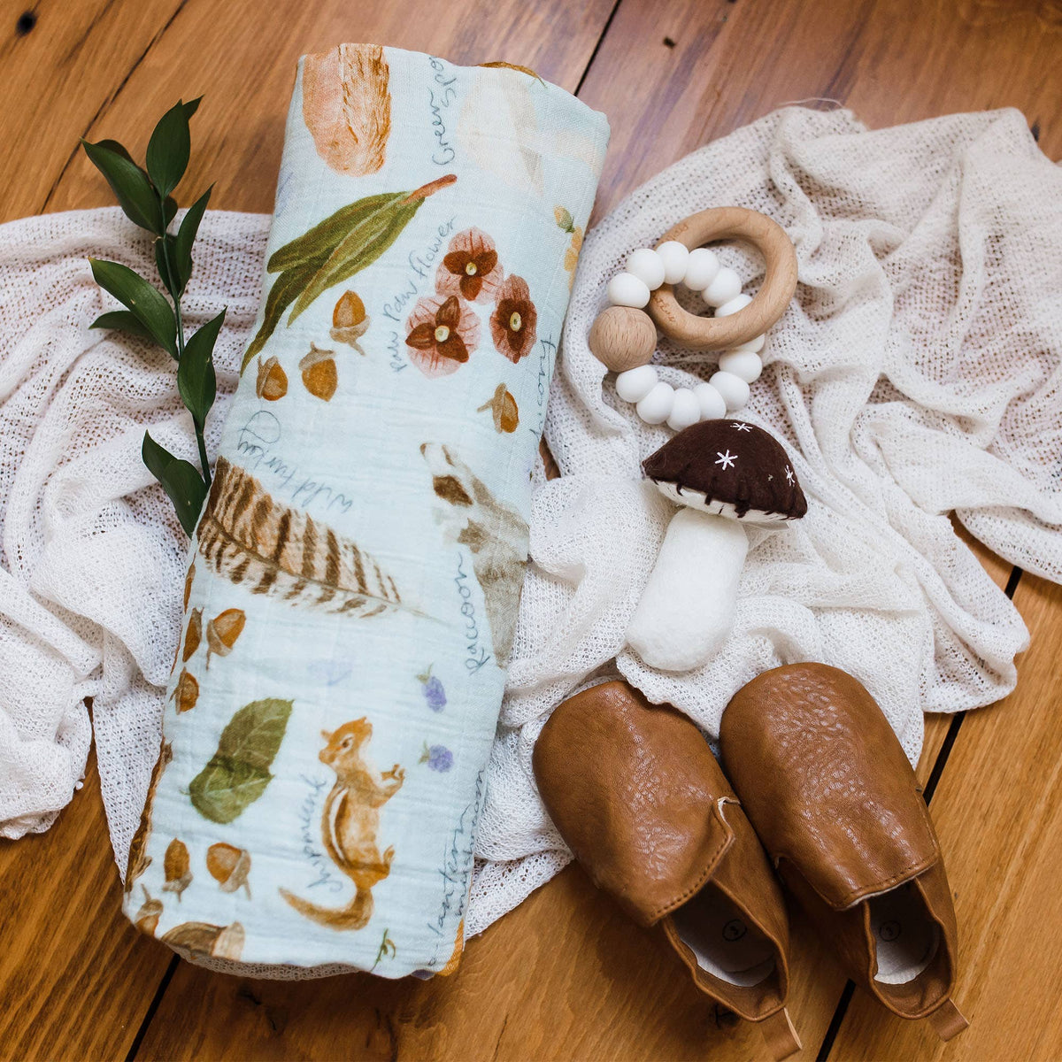 1canoe2 | One Canoe Two Paper Co._Flora & Fauna Baby Swaddle_3