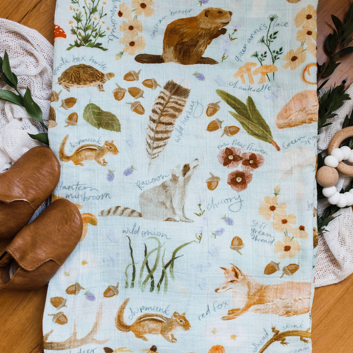 1canoe2 | One Canoe Two Paper Co._Flora & Fauna Baby Swaddle_4