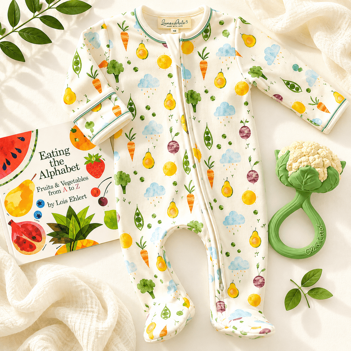 Footie Gift Set - Eat Your Veggies! - Magnolia BabyFootie Gift Set