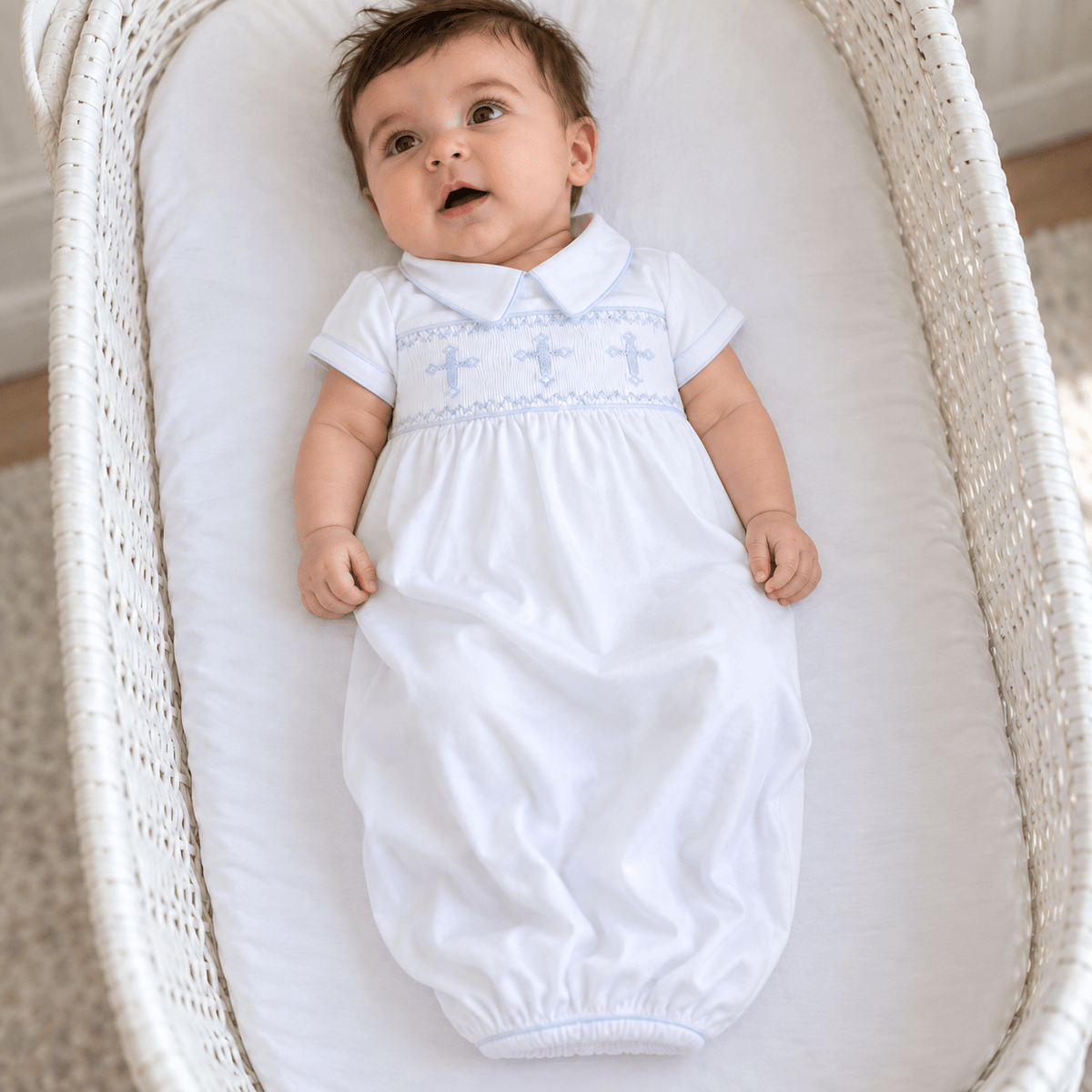 Magnolia Baby_Forever Blessed Smocked Boy Gown_1