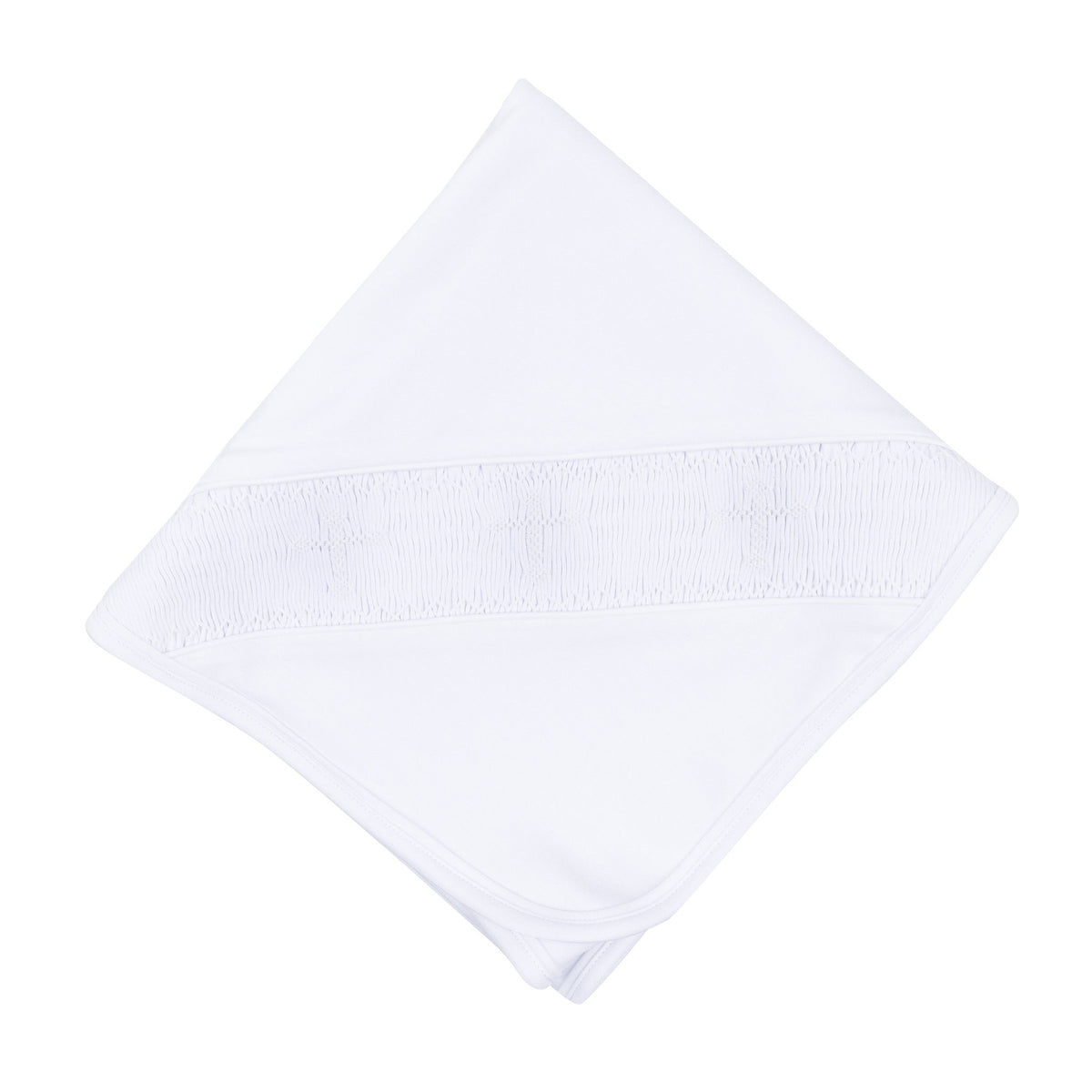 Magnolia Baby_Forever Blessed Smocked Receiving Blanket - White_1