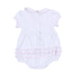 Frosted Wonderland Collared Ruffle Short Sleeve Bubble - Pink - Magnolia BabyBubble