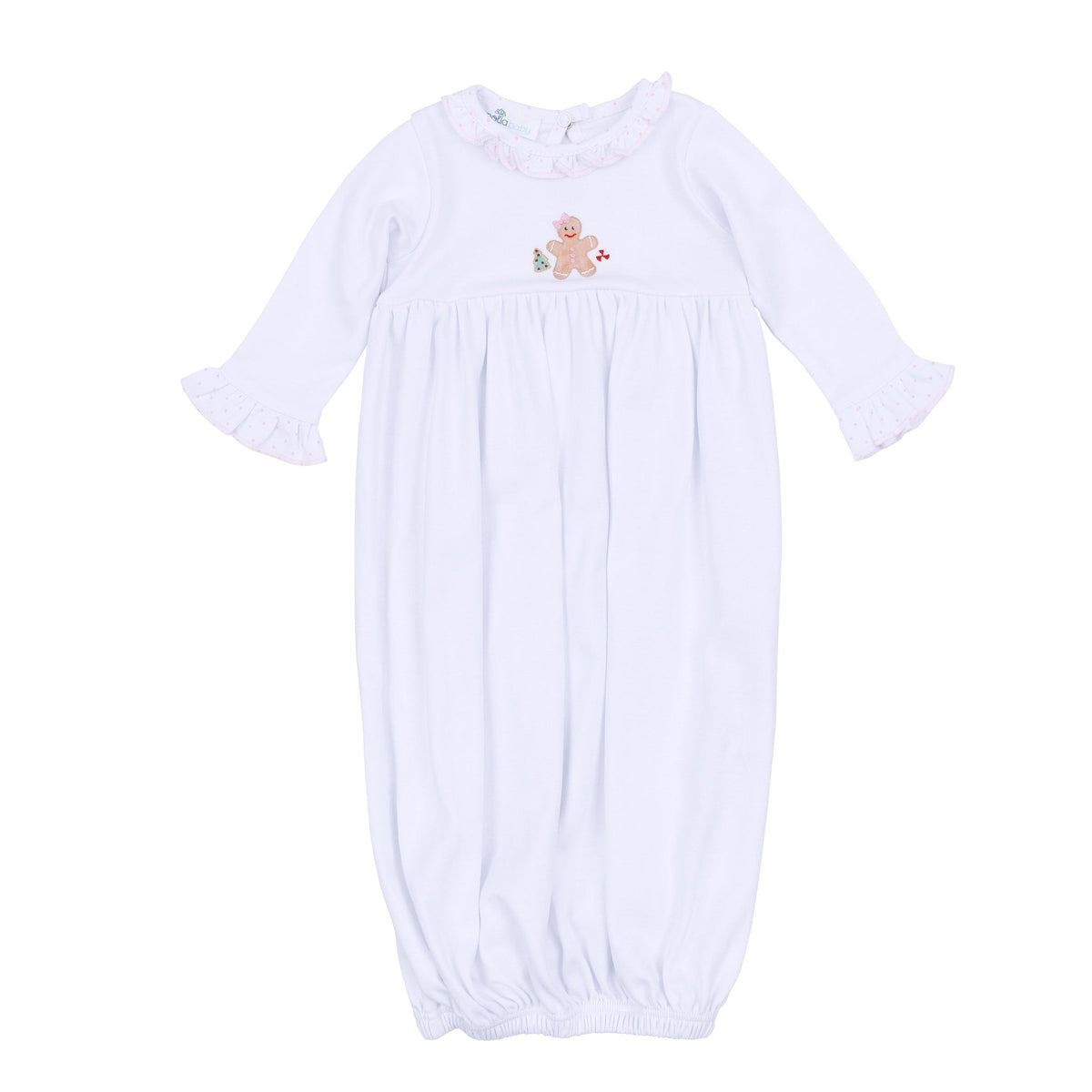 Frosted Wonderland Embroidered Ruffle Gathered Gown - Pink - Magnolia BabyGown