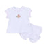 Frosted Wonderland Embroidered Ruffle Short Sleeve Diaper Cover Set - Pink - Magnolia BabyDiaper Cover