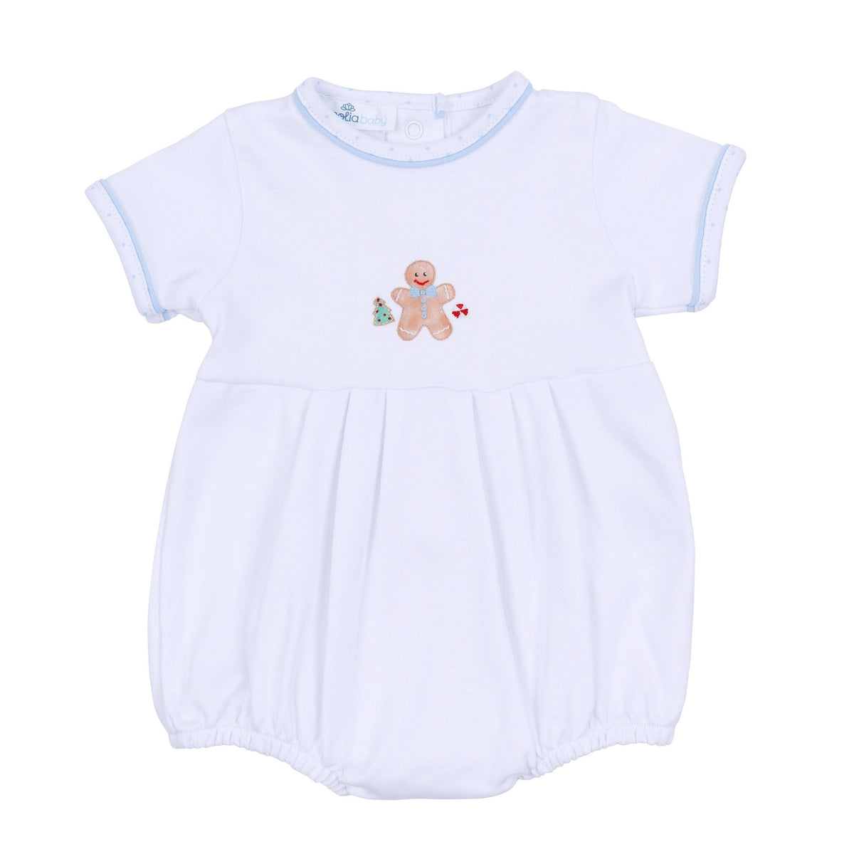Frosted Wonderland Embroidered Short Sleeve Bubble - Light Blue - Magnolia BabyBubble