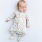 Frosted Wonderland Print Footie - Light Blue - Magnolia BabyFootie