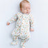 Frosted Wonderland Print Footie - Light Blue - Magnolia BabyFootie