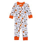 Future Draft Picks Zip Pajamas - Orange White - Magnolia BabyZipper Pajamas